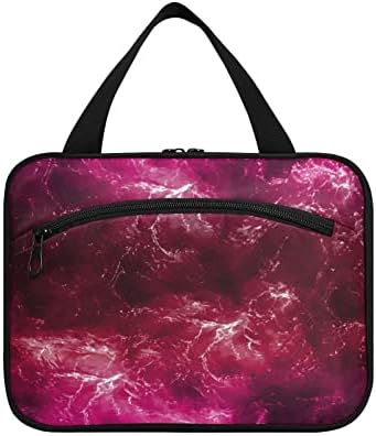 Bolsa de higiene pessoal viva magenta para mulheres, organizador de bolsa de maquiagem de viagem com sacos de cosméticos pendurados para pendurar bolsa de higiene pessoal para homens, homens de viagem para produtos de higiene pessoal de produtos de higiene