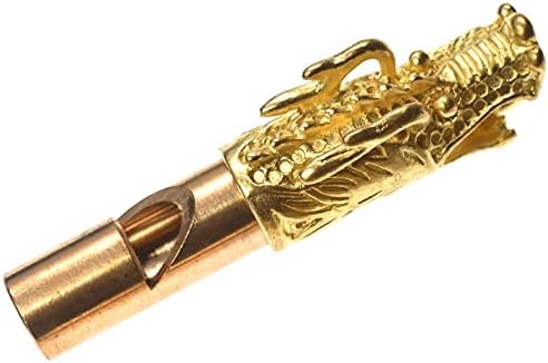 YNXEE 1PC Golden Brass Dragon Withles Withles Camping Caminhando Sinal de Treinamento de Animais de Pet Willchain Portable Kichain