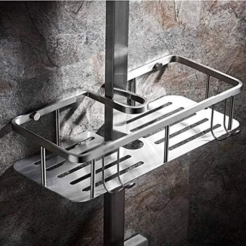 Klhhg Banheiro Organizador de prateleira de armazenamento de cozinha rack com adesivo transparente sem rastreamento sem perfuração de aço inoxidável