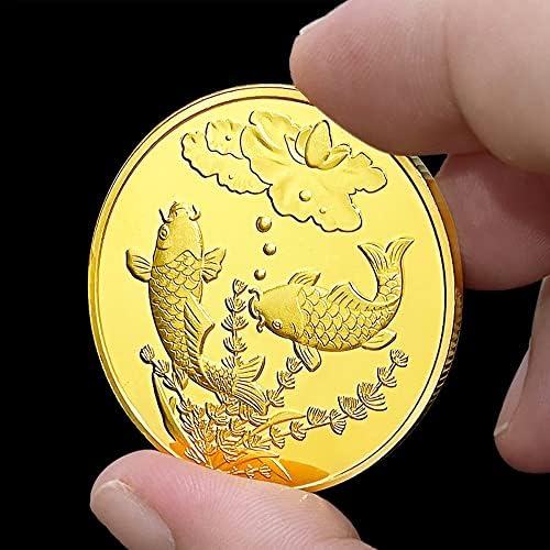 Coin Lucky Gold com Koi Fish and Lotus Flower Design - Lottery Ticket Scratcher Tool