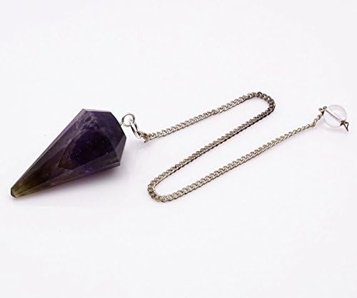 Harmonize o cone face de pedra ametista Pendulum Dowsing Reiki Healing Stone Gemstone Espiritual
