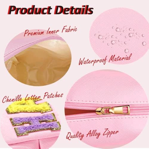 Bolsa de maquiagem do Topeast Preppy Saco de cosméticos, bolsa de produtos higiênicos de couro PU para mulheres e meninas