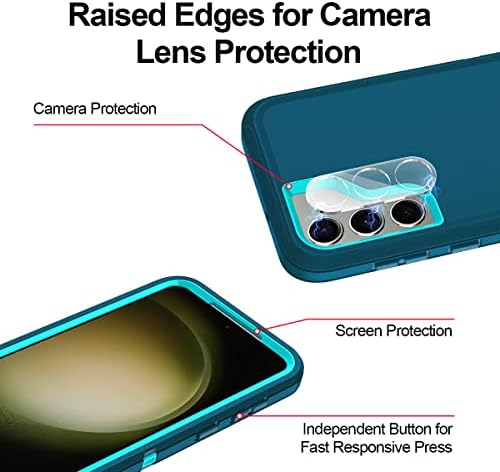 I-Honva para Samsung Galaxy S23 Plus Caso, S23 Plus Caso de 6,6 polegadas com 2 Pacote Protetor de tela+2 Lente da câmera Pacote Protetor