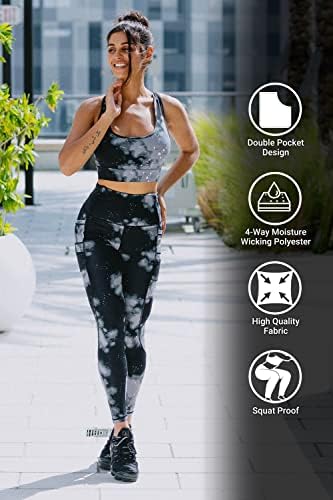 BSP Better Sports Performance 7/8 Leggings para mulheres com padrão de borracha, calças de ioga de compressão