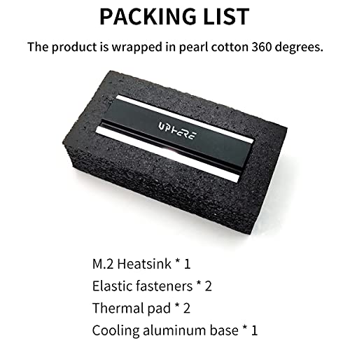 NovoneST M.2 SSD Calque de calor, dissipador de calor de alumínio dupla face, suporte 2280 SSD Worl Set, com bloco de silicone