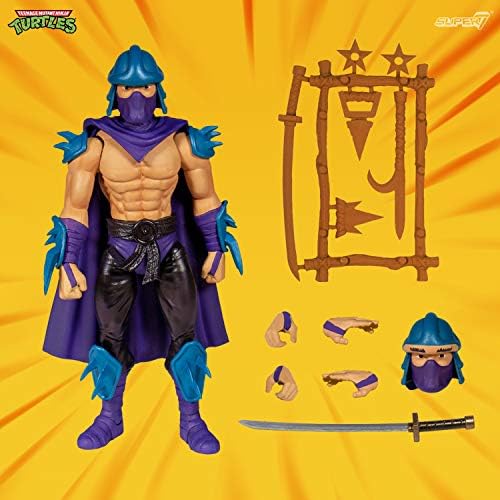 Super7 Tartarugas Ninjas Mutantes Super7: Figura de ação do Shredder Ultimates, Multicolor, One-Size