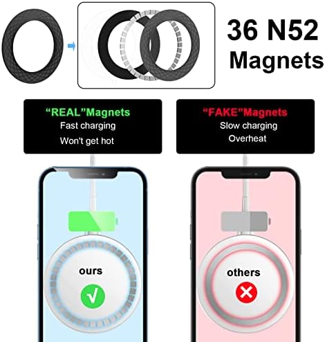 Doeboe para anel de magsafe, suporte de anel magnético para iPhone 13 Pro Max, [2 pcs] adesivo de ímã de telefone para o carregador
