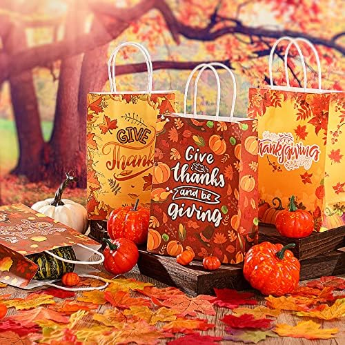 HOTOP 20 Sacos de presente de outono de pacote Kraft com maça