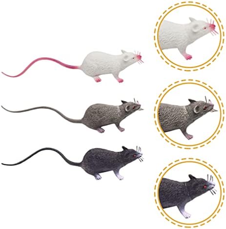 Zerodeko 6pcs Fake Rat Rat Model Toys, ratos plásticos ratos realistas de brincadeira engraçada