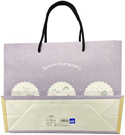 Yamanoshigyo Sanrio Sanrio Caracteres Purple Paper Saco, Bolsa de Presente, Bolsa de Mercearia, 9,8 em X 12,6 em X 4,3 em