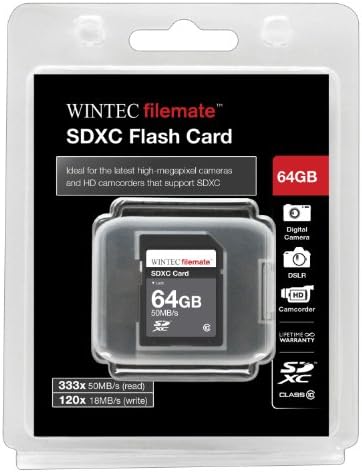 64 GB Classe 10 SDXC High Speed ​​Memory Card 50Mb/S. Para a Canon PowerShot SX130, é o PowerShot SX150is câmeras. Perfeito para filmagens e filmagens contínuas em alta velocidade em HD. Vem com ofertas quentes 4 a menos, tudo em um leitor de cartão USB giratório e.