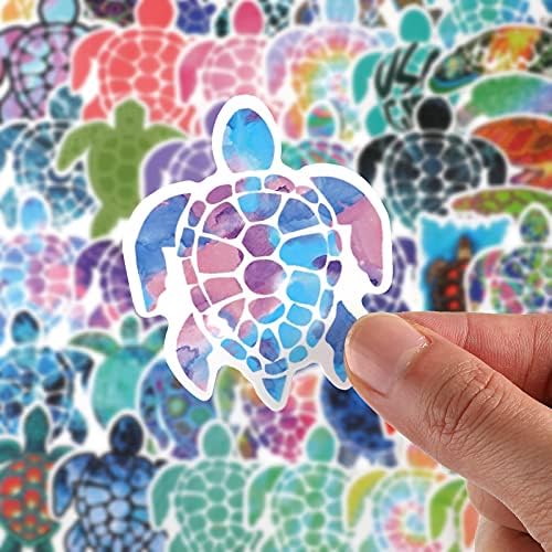 100 peças Summer adesivos coloridos de tartaruga marinha adesivos de vinil à prova d'água adesivos decalques de ornamento diy para laptop,