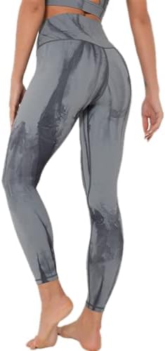 Cozycinmu 2021 Mulheres Elastic Leggings High Caists Yoga Pants 7/8 Treperas de treino de comprimento Tiça calças de dança escura