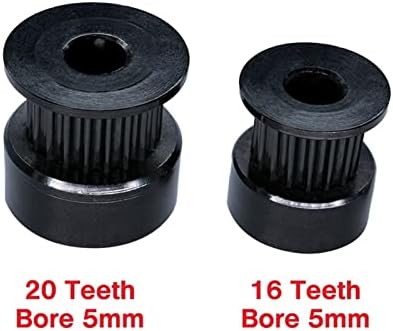 Hifasi 16/20 dentes Polia de timing preto Polia de alumium de 5 mm para cinto de 6 mm