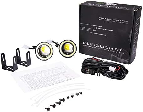 Blinglights White LED Halo Fog Lamps Kit de luzes de condução definido para 2011 2012 2013 2014 Dodge Avenger