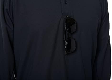 Polo masculino da Vertx, camiseta de manga longa, umidade que absorve roupas de desempenho ao ar livre para missões ativas