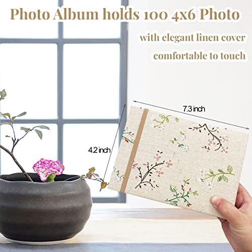 4x6 Álbum de fotos Photobook de capa de linho, 100 bolsos Mini Picture Book Photocard Holder Pictures Capacity Book Photocard