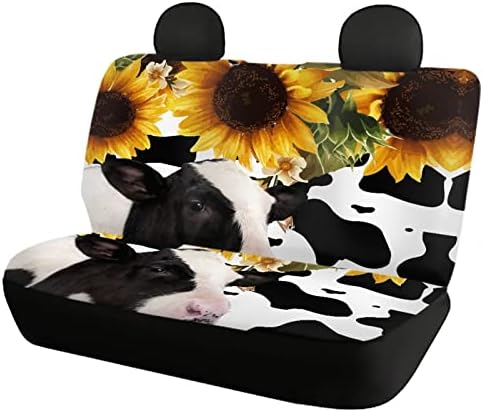 Girassol eahaiy com tampa de assento de vaca 4pcs Lavagem de almofadas conversíveis interiores personalizados confortáveis