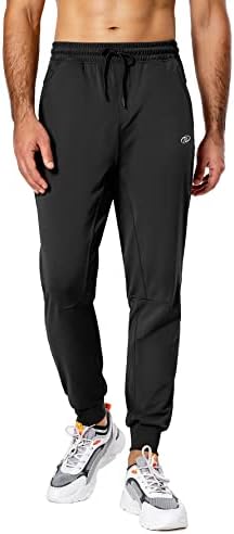Calça de moletom masculina HUGUT MENINO com bolsos com zíper cônicos calças atléticas de pista para treino de treino de treino