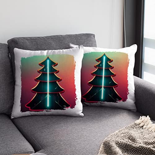 Pintura de árvore de Natal Casos de travesseiros quadrados - Capas de travesseiros com temas de férias - travesseiro da moda