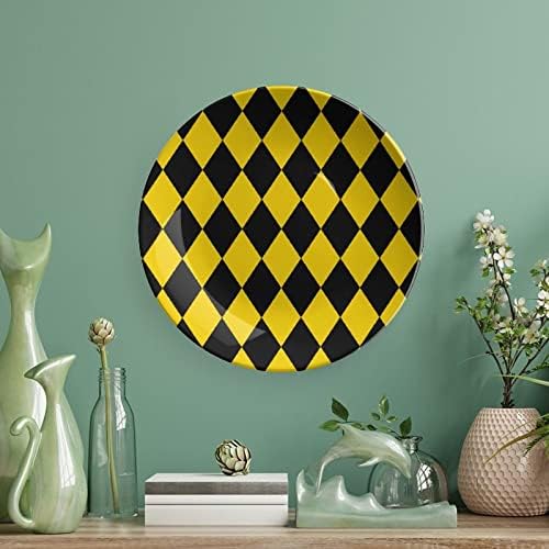 Placas de placa decorativa de placa decorativa de padrão de diamante amarelo e negro