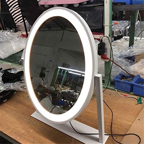 JJRY LED Mirror cosmético Tela de toque espelho de maquiagem de 180 graus Rotativo carregador USB Stand para o quarto da mesa de
