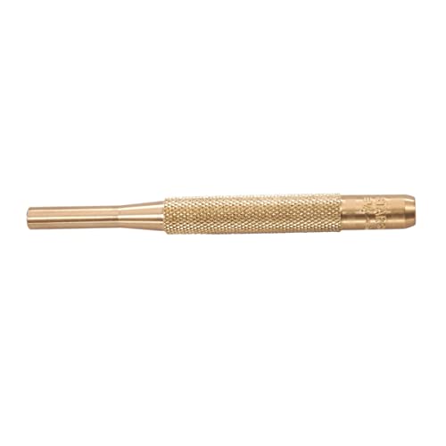 Starrett Brass Drive Pin Punch com aderência serrilhada para dirigir pinos para dentro ou para fora de uma peça de trabalho, materiais mais macios, não poupando - 4 comprimento, 1/8 de diâmetro - B565g