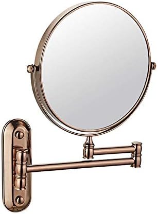 Lianxiao - espelho de maquiagem de montagem na parede com ampliação de 3x/5x, giro de 360 ​​graus, braço extensível, redondo,