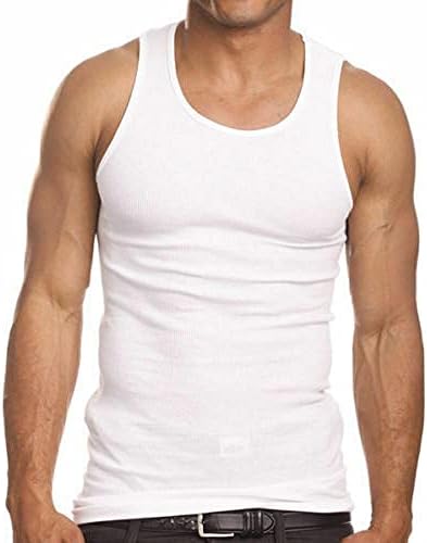 Goyoma 3 pacotes masculino algodão Tampa de algodão Branco/Black Wife Bater A-Shirt