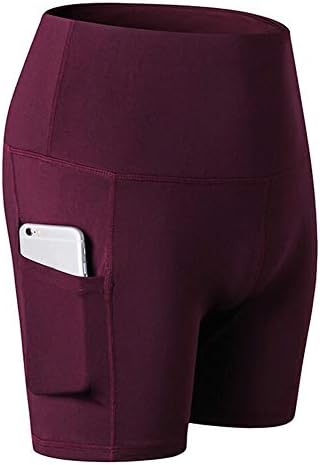 Lookwoild shorts de ioga de compressão feminina com bolsos altos treinos da cintura Althletic Bike shorts esticam perneiras curtas
