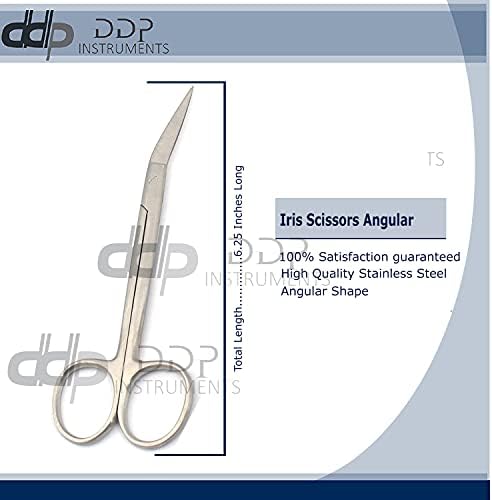 DDP 12 PCs Iris Surgi Scissors 6,25 polegadas Angular Aço inoxidável