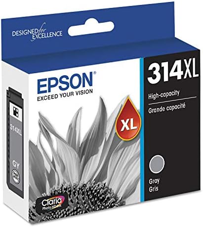 Epson T312XL120 Claria foto HD Black High Capacity Cartuction Ink & T314xl Claria Photo HD Ink - Gray