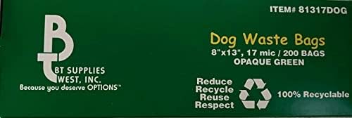 Sacos de rolagem de desperdício de cães, 10 rolos de 200,17 microfone Green Green Green Comercial Grade Total 2.000 Bolsas