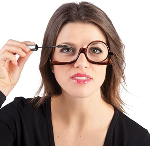 Ljczka maquiagem de óculos de leitura de ampliação de lentes únicas de lentes únicas de lentes cosméticas giratas femininas