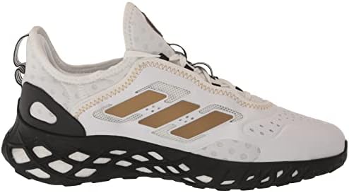 Tênis de corrida para impulso da web masculino da Adidas, White/Gold Metallic/Black, 9