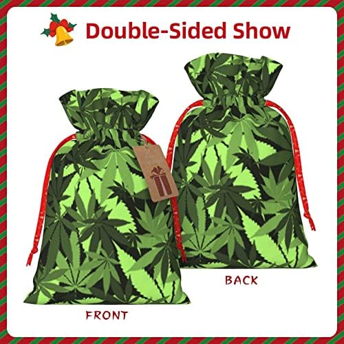 Sacos de presente de traços de natal de cannabis folhas de folha de leal