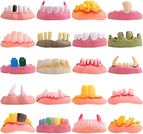 Brinquedos a granel - dentes falsos - 12 PCs Mistura de dentes engraçados - dentes falsos de Halloween para favores de festas para
