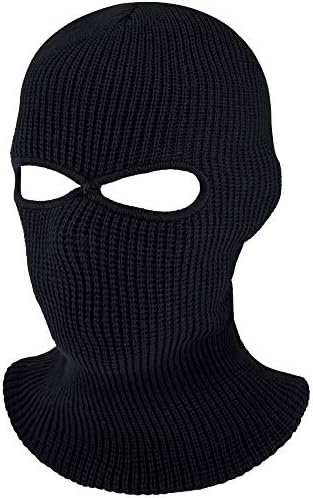 Catinho de esqui de malha de 2 orifícios de acetinior Garas de esqui, balaclava de inverno gorro de malha quente para esportes