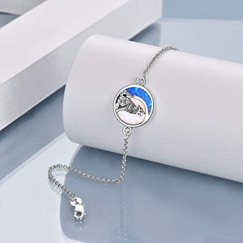 Pulseira de Popkimi para o dia das mães prata esterlina fofa animal link link lobo/sapo/tartaruga marinha pulseira