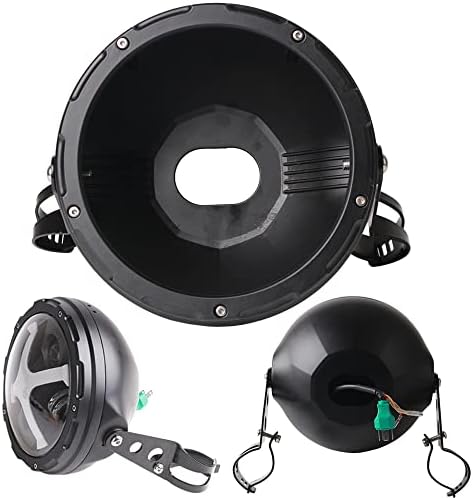 Kevariy 7 polegada Bucket Bucket Black Motorcycle Led Heartlight Habitação com suporte de suporte do suporte do suporte