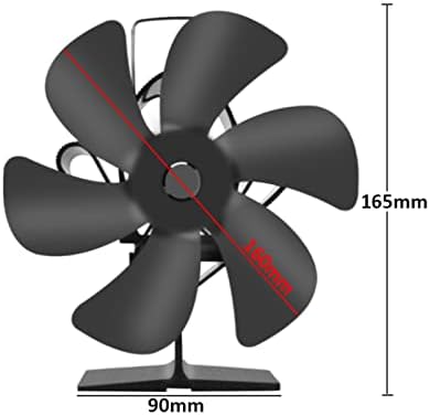 Lynlyn Black lareira 6blade Calor fogão fogão trode de madeira queimador de madeira lareira lareira fã de economia de combustível distribuição de calor eficiente