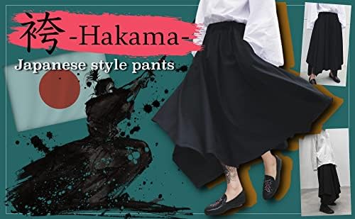 Paleta de vida estilo japonês samurai hakama harém calças homens mulheres ioga ninja calças preto…