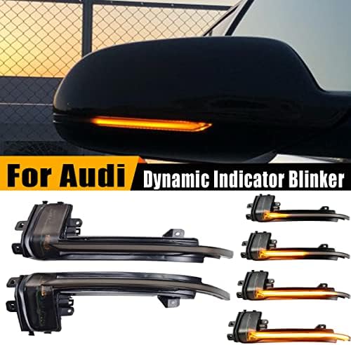 Hacreyatu dinâmico LED Mirror Signal Turn Signal Light Indicador Blinker para Audi A3 8p B8.5 A4 A5 S5 RS3 RS4 RS5 Amarelo