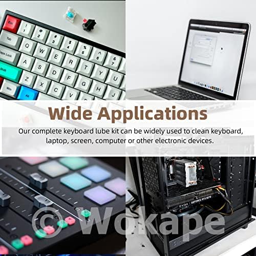 Wokape 14pcs Kit de lubrificante para teclado para lubrificante de teclado mecânico, inclina -chave Tweezers Tweezers