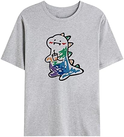 Tops para homens fofos de dinossauros de dinossauros curtos curtos camiseta diária camisetas casuais camisetas camisetas blusas de