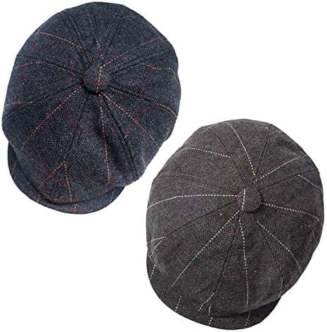2 chapéus de bolsa de bolsas para homens clássico 8 painéis de lã de lã Hat Hat Ivy