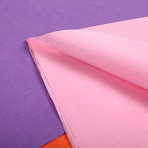 100 folha 20 papel de seda variado para embalagem de presentes, 14 x 20 Rainbow Colored Fibsed Paper Bulk para sacos