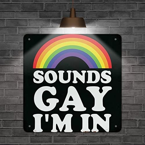 Soa gay eu estou em arco -íris metal sinaliza igualdade lgbtq orgulho gay orgulho lésbico sinal de metal signo arco -íris signo de