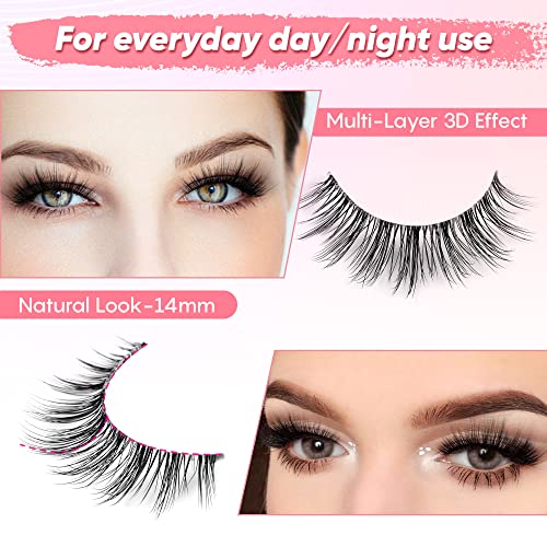 Cílios falsos cílios 3d cílios naturais aparência cílios falsos banda clara cílios de 14 mm lashes de volume suave 10 pares