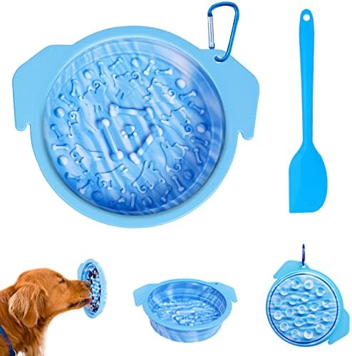 Tigela de cachorro dobrável, garrafa de água portátil para cães com clipe e aplicador de carabiner, tigela de comida para cã
